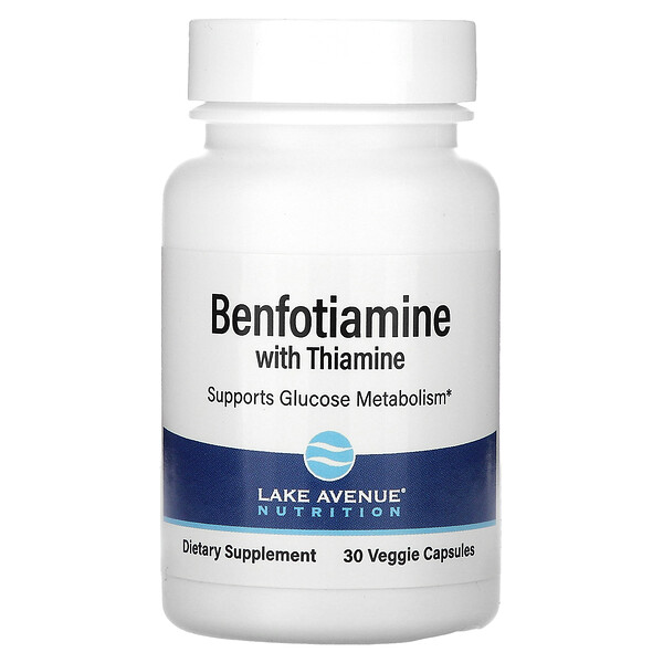 Benfotiamine с Тиамином - 250 мг - 30 растительных капсул - Lake Avenue Nutrition Lake Avenue Nutrition