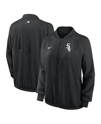 Женская черная куртка Chicago White Sox Authentic Collection Team Raglan Performance с молнией во всю длину Nike