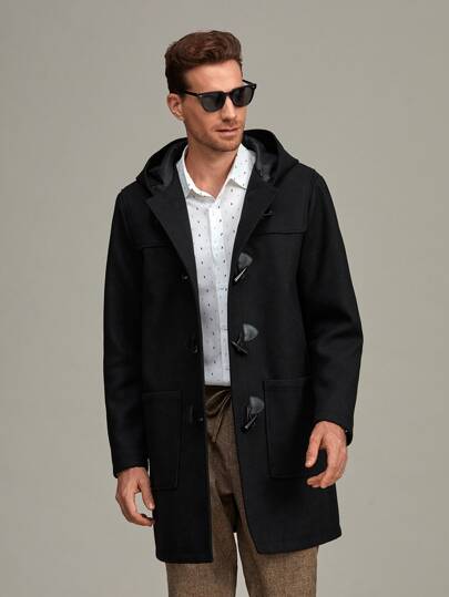 SHEIN для мужчины Пальто с капюшоном с карманами SHEIN