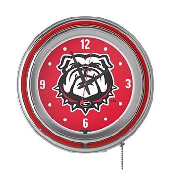 University of Georgia Bulldog Retro Neon Wall Clock Trademark Games