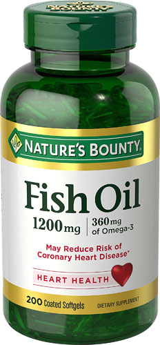 Рыбий жир без запаха -- 1200 мг -- 200 мягких таблеток с покрытием Nature's Bounty