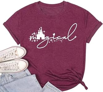 Magical Shirt for Women Magic Kingdom Tshirt Cute Castle Graphic Tees Family Vacation Shirts Short Sleeve Casual Tops Caipudan