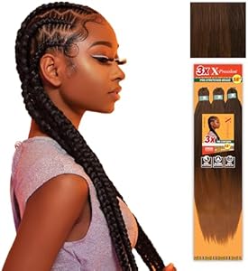 Sensationnel Xpression prestretched braiding hair - 3x xpression 58-inch kanekalon flame retardant smooth yaki braid - 3x x-pression 58 inch (1 pack, 1B OFFBLACK) Sensationnel