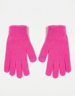 Только перчатки для сенсорного экрана розового цвета. ONLY