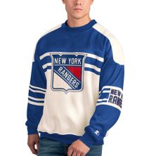 Мужской белый флисовый пуловер с круглым вырезом New York Rangers Defense толстовка Starter