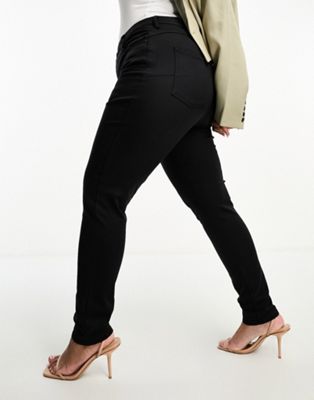 Узкие джинсы с высокой талией ASOS DESIGN Curve в черном цвете для женщин ASOS Curve