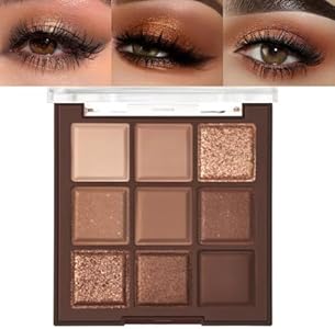 Eyeshadow Palette Makeup- 9 Colors Naked Eyeshadow Palette Matte Shimmer Korean Natural Eye Shadow palettes Highly Pigmented Naturing-Looking Long Lasting (#01) FLYEEO