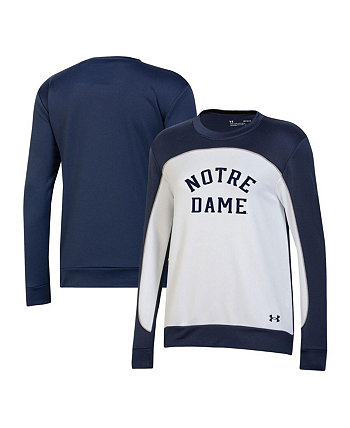 Женский темно-синий, белый пуловер с капюшоном Notre Dame Fighting Irish Colorblock Under Armour