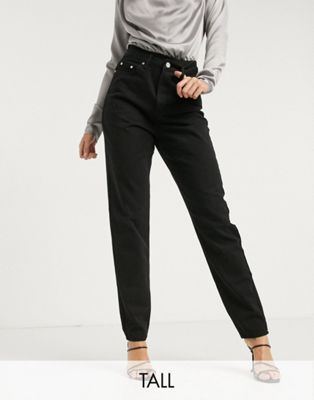 Missguided Tall Riot highwaisted denim mom jean in black - BLACK Missguided Tall
