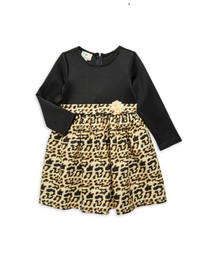 Little Girl&#8217;s Leopard Print A Line Dress Samara