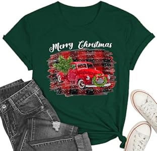 Merry Christmas Shirts for Women Christmas Gnome T-Shirt Funny Gnome Xmas Gift Tee Tops WBH