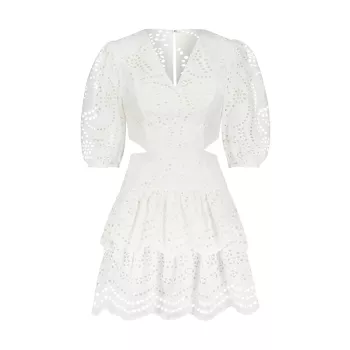 Eyelet Lace Fit-&amp;-Flare Cocktail Dress BCBGMAXAZRIA