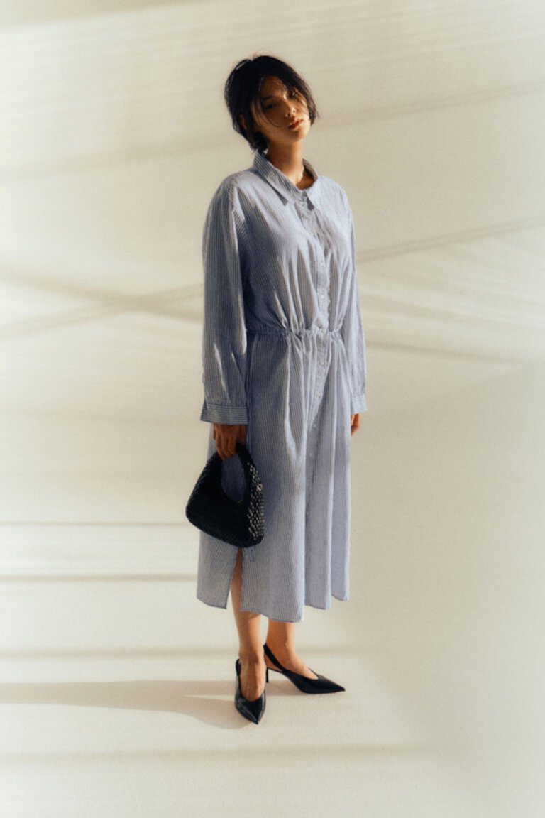 Женское Платье-Рубашка из Льна и Хлопка H&M H&M