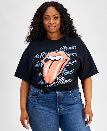 Trendy Plus Size Rolling Stones Graphic Print Crewneck Cotton T-Shirt Love Tribe
