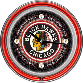 Chicago Blackhawks Chrome Double-Ring Neon Wall Clock KOHL`S