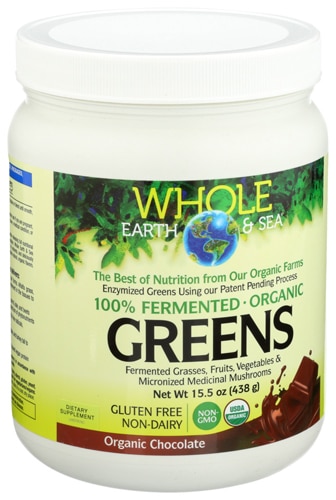 Natural Factors Whole Earth & Sea® Ферментированный органический шоколад с зеленью — 30 порций Natural Factors