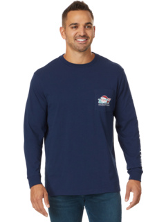 Мужская Футболка Vineyard Vines Santa's List Whale LS Vineyard Vines