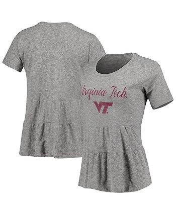 Женская серая футболка Virginia Tech Hokies Willow с рюшами внизу Boxercraft