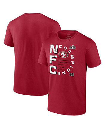 Мужская футболка Scarlet San Francisco 49ers 2023 NFC Champions Right Side Big and Tall Fanatics