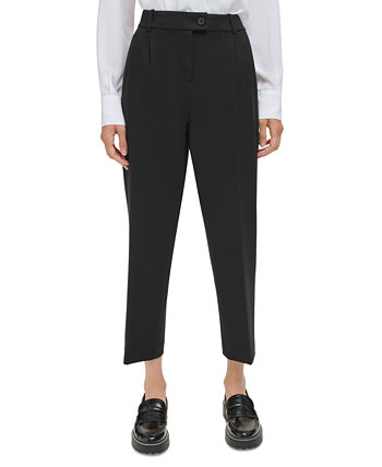 Укороченные брюки до щиколотки Petite со складками спереди Calvin Klein