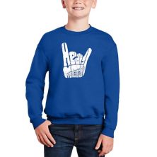 Heavy Metal - Boy's Word Art Crewneck Sweatshirt LA Pop Art