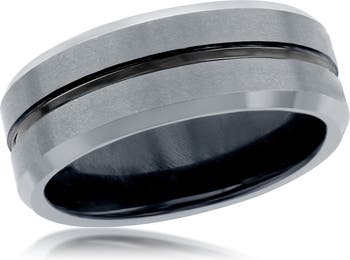 Двухцветное вольфрамовое кольцо BLACKJACK
