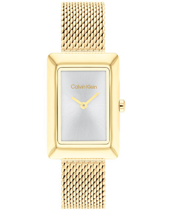 Женские золотистые часы-браслет с двумя стрелками из нержавеющей стали, 22,5 мм Calvin Klein