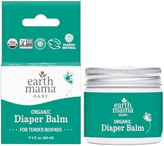 Earth Mama Organic Diaper Balm | Diaper Cream for Baby | EWG Verified, Petroleum & Artificial Fragrance-Free with Calendula for Sensitive Skin, 2-Fluid Ounce Earth Mama