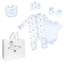 Baby Boys Dreaming Moon Layette, 5 Piece Set Rock A Bye Baby Boutique