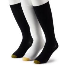 Набор из 3 мужских носков средней компрессии GOLDTOE® в рубчик, удлиненный GOLDTOE