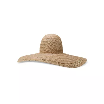 Шляпа от солнца с широкими полями из рафии Mary Jane Gigi Burris