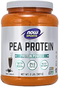 NOW Foods Sports Nutrition, Pea Protein 24 g, Easily Digested, Creamy Chocolate Powder (Порошок), 2-Pound NOW Foods