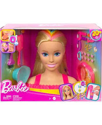 Головка для укладки Deluxe, полностью волосы Барби, светлые радужные волосы Barbie