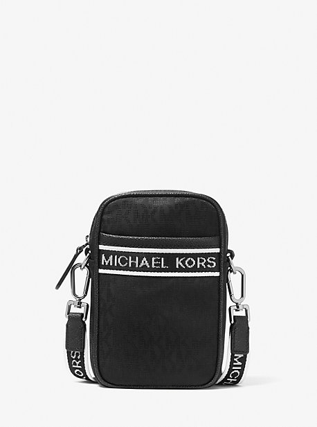 Жаккардовая сумка через плечо для смартфона с логотипом Kent Michael Kors