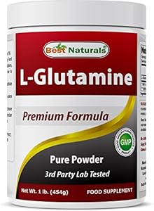 Best Naturals L-Glutamine Powder - 1 Pound - 100% Pure and Free Form - Glutamine Recovery Powder - Clinically Proven Recovery Aid for Men and Women (817716014555) Best Naturals