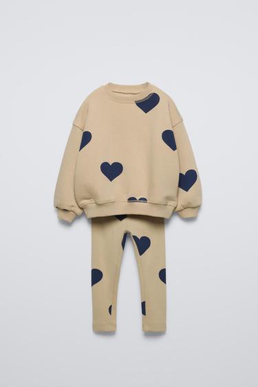 PRINTED RIB SWEATSHIRT AND LEGGINGS MATCHING SET ZARA