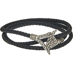 Тройной браслет-браслет Legends Naga из черной кожи JOHN HARDY