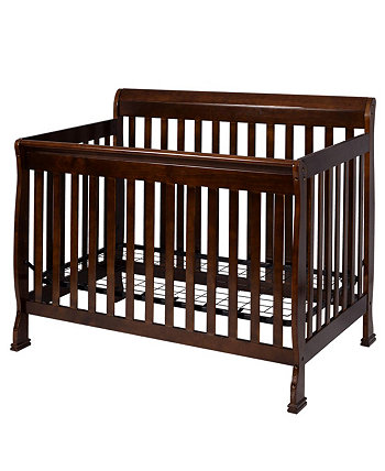 Coffee Pine Wood Baby Toddler Bed Convertible Crib Nursery Costway