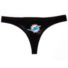 Женские спортивные трусики-стринги с однотонным логотипом Miami Dolphins Concepts Sport Black Unbranded