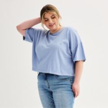 Juniors' Plus Size SO® Solid Boxy Crop Tee SO