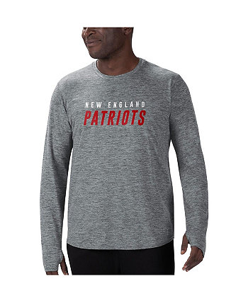 Men's Gray New England Patriots Base Long Sleeve T-shirt MSX by Michael Strahan