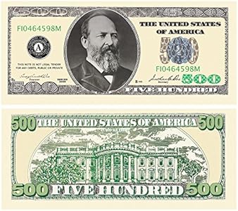 American Art Classics Pack of 25 Bills - $500.00 Five Hundred Dollar Casino Party Money American Art Classics