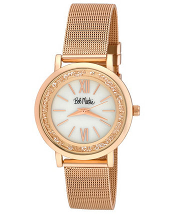 Часы Rolling Stone унисекс с сетчатым ремешком из сплава цвета розового золота, 34 мм Bob Mackie
