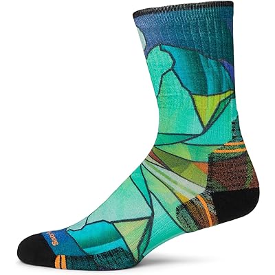 Hike Targeted Cushion Mirror Mountain Print Crew Socks Smartwool