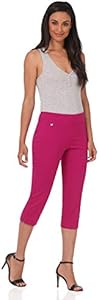 Rekucci Women's Straight Leg Comfort Capri w/Tummy Control and Secret Pocket Rekucci