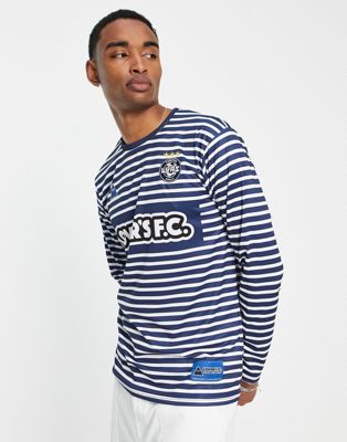 Синяя футболка из джерси с длинными рукавами Lover's FC Breton Home Lovers FC