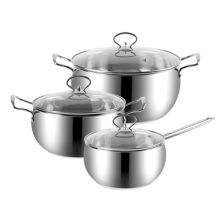 6-piece Stainless Steel Cookware Set With G-type Glass Lids Abrihome