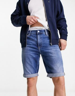 Синие джинсовые шорты узкого кроя Calvin Klein Jeans cc Calvin Klein