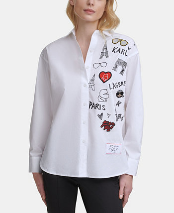 Рубашка с легендарным мотивом Karl Lagerfeld Paris