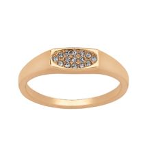 Прямоугольное кольцо-печатка LC Lauren Conrad золотого тона с имитацией кристаллов и паве LC Lauren Conrad